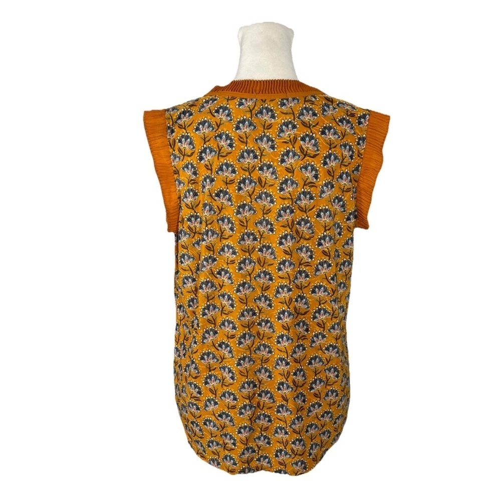 Chenault Floral Sleeveless Blouse With Tie Neckline Petite Small - Picture 3 of 8